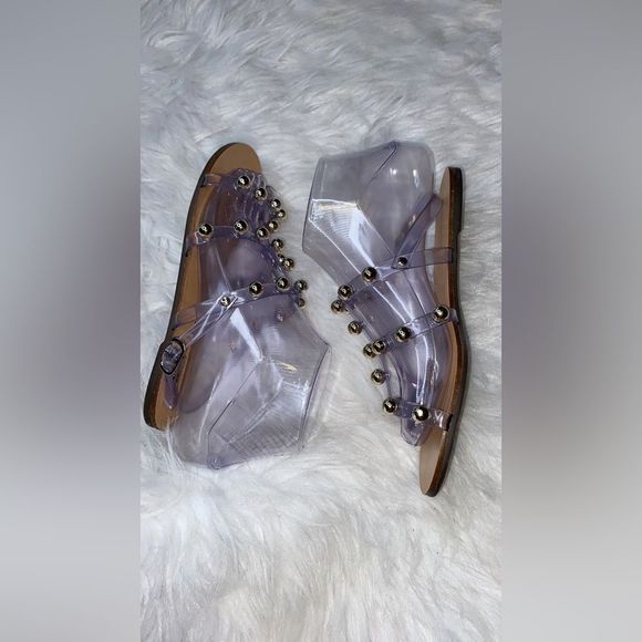 SCHUTZ
CLEAR STRAP GOLD STUD SANDALS - Picture 10 of 10